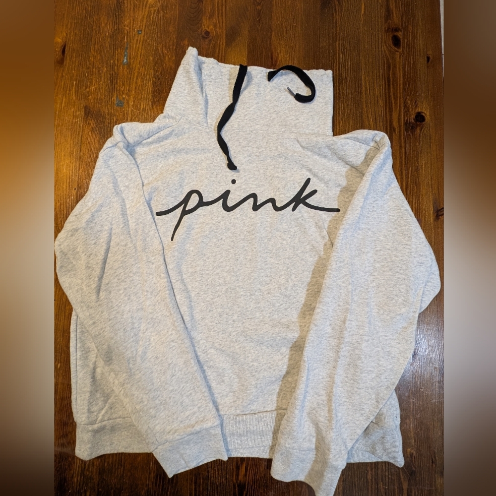 Women's PINK Victoria's Secret Light Gray Cowl Neck Sweater